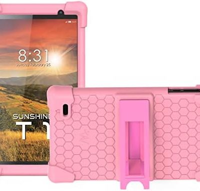 Sunshine T1 Elite Tablet Case/Cloud Mobile Sunshine T1 Elite Tablet Case, Transwon Kids Case Cover for 8 Inch Sunshine T1 Elite Tablet and Sunshine T1 Tablet Case - Pink